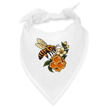 Honigbienen- und Wabenblüte - Bandana - Weiß - Vorne