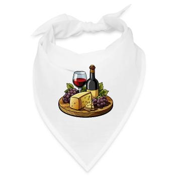 Wein und Käse - Bandana - Weiß - Vorne