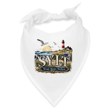 Sylt Strandwind Motiv - Bandana - Weiß - Vorne
