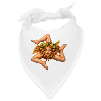 Sizilianische Trinacria - Bandana - Weiß - Vorne