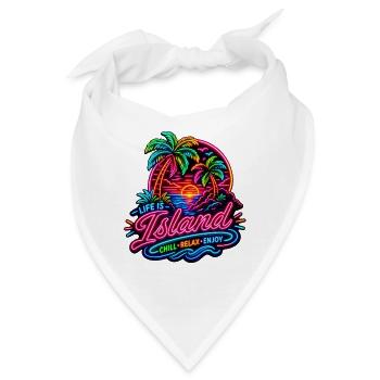 Neon Insel Sunset Relax - Bandana - Weiß - Vorne