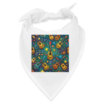 Psychedelische Gitarre Im 60er Hippie Stil - Bandana - Weiß - Vorne