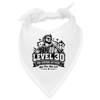 30. Geburtstag: Level 30 Gamer-Geschenk mit Humor! - Bandana - Weiß - Vorne
