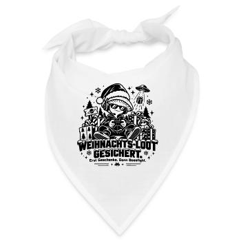 Weihnachten Loot gesichert Lustiges Gamer-Geschenk - Bandana - Weiß - Vorne