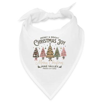 Merry Christmas Joy Tannenbaum Vintage Geschenk - Bandana - Weiß - Vorne