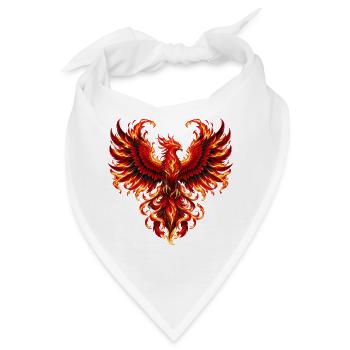 Karmesinrote Phönixflügel - Bandana - Weiß - Vorne