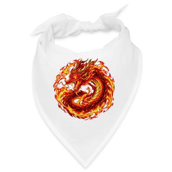Infernales Drachenwappen - Bandana - Weiß - Vorne