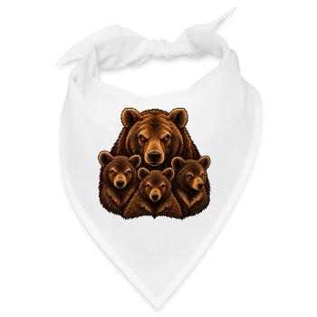 Weibliche Bären und Bärenjungen - Bandana - Weiß - Vorne
