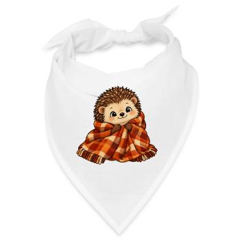 Kuscheliger Igel mit Plaidschal - Bandana - Weiß - Vorne