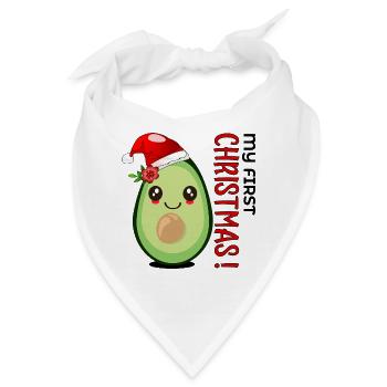 Mein erstes Weihnachten, Avocado Baby - Bandana - Weiß - Vorne