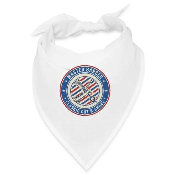 Master Barber Straight Razor Shears Badge Geschenk - Bandana - Weiß - Vorne
