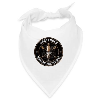 Barkeeper-Meister-Mixologe-Shaker-Abzeichen-Geschenk - Bandana - Weiß - Vorne