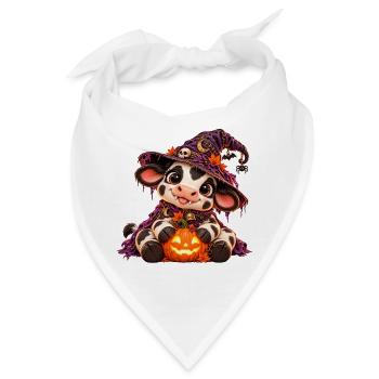 Niedliche Halloween-Kuh - Bandana - Weiß - Vorne