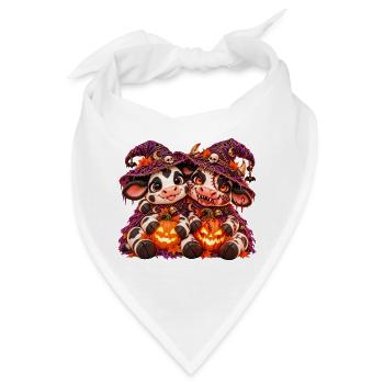 Halloween-Kuh-Umarmung (Yin Yang) - Bandana - Weiß - Vorne