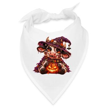 Gruselige Halloween-Kuh - Bandana - Weiß - Vorne