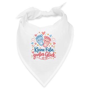 Kleine Füße, großes Glück - Bandana - Weiß - Vorne