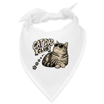cool dad club - coole Katze - Bandana - Weiß - Vorne