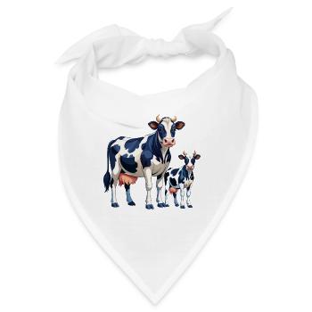 Holstein und Kälber Kuh - Bandana - Weiß - Vorne