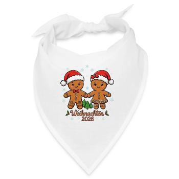 Weihnachten 2026 Lebkuchenmann & Lebkuchenfrau - Bandana - Weiß - Vorne