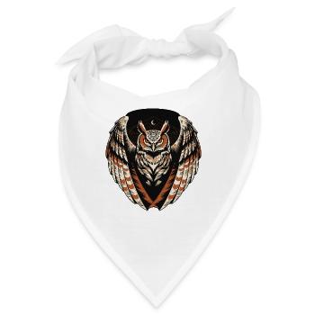 Eule Bergwappen - Bandana - Weiß - Vorne