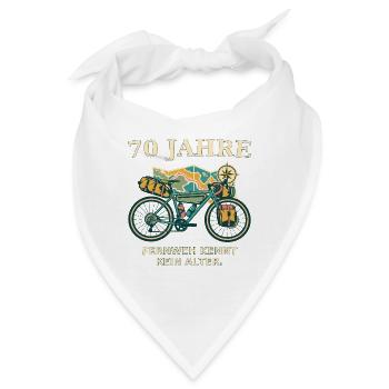 70 Jahre Fernweh Fahrrad - Bandana - Weiß - Vorne