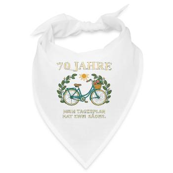 70 Jahre Fahrrad Tagesplan - Bandana - Weiß - Vorne