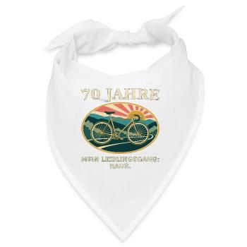 70 Jahre Lieblingsgang: Fahrrad-Retro - Bandana - Weiß - Vorne