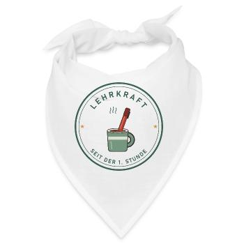 Kaffee & Rotstift Retro für Lehrer und Lehrerinnen - Bandana - Weiß - Vorne
