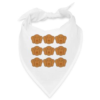 Süßes Dackel-Hundegesicht - Bandana - Weiß - Vorne