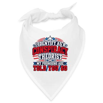 Verschwörungspronomen Satire Tee - Bandana - Weiß - Vorne