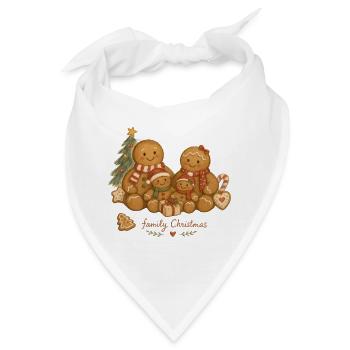 Aquarell Lebkuchen-Familienweihnachten - Bandana - Weiß - Vorne