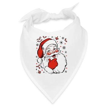 Fröhlicher Weihnachtsmann Sketch - Bandana - Weiß - Vorne