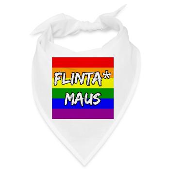 FLINTA MAUS REGENBOGEN PRIDE STATEMENT, CSD - Bandana - Weiß - Vorne