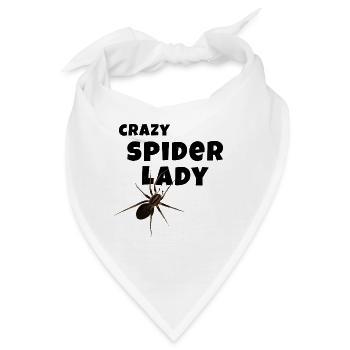 Crazy Spider Lady - Spinnen Liebhaberin - Bandana - Weiß - Vorne