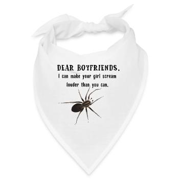 Dear Boyfriends - Spinne lässt Freundin schreien - Bandana - Weiß - Vorne