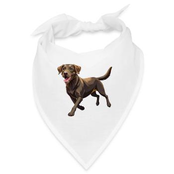 Labrador Retriever Hundelauf - Bandana - Weiß - Vorne