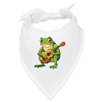 Froschkröte spielt akustische Gitarre - Bandana - Weiß - Vorne