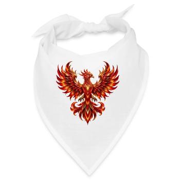 Rubin-Feuer-Phönix - Bandana - Weiß - Vorne