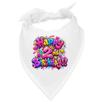 Herzlichen Glückwunsch zum zweiten Geburtstag Graffiti: Pink Sparkle Party! - Bandana - Weiß - Vorne