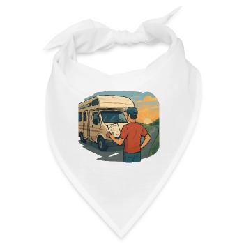 Geschenk für Wohnmobil-Neulinge zur ersten Tour - Bandana - Weiß - Vorne