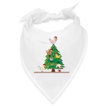 Weihnachten Hühnerstall Hühner - Bandana - Weiß - Vorne