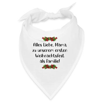Erstes Weihnachten Baby, Mama Familie - Bandana - Weiß - Vorne