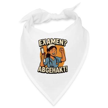 Examen abgehakt – Geschenk zum Abschluss - Bandana - Weiß - Vorne