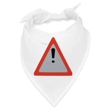 Warnzeichen Dreieck Ausrufezeichen - Bandana - Weiß - Vorne