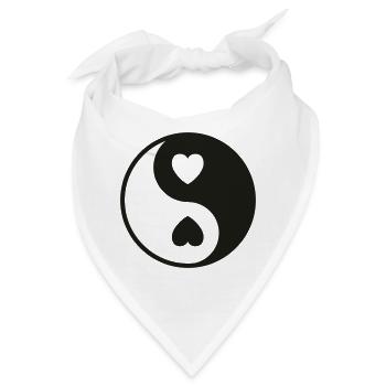 Ying Yang Herzen - Bandana - Weiß - Vorne