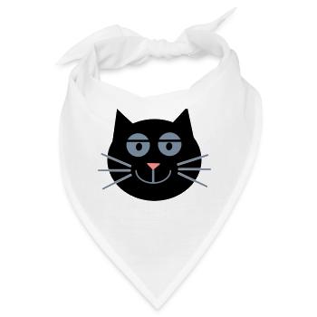 Katze (Schlafzimmerblick) - Bandana - Weiß - Vorne
