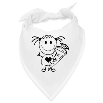 Schulkind Strichmädchen - Bandana - Weiß - Vorne
