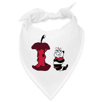 Apfel und Wurm - Bandana - Weiß - Vorne