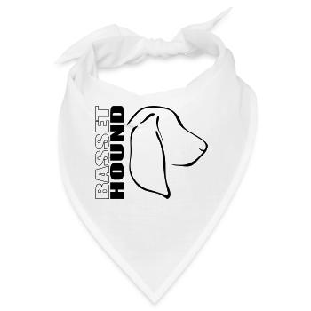 BASSET HOUND PROFIL - Bandana - Weiß - Vorne