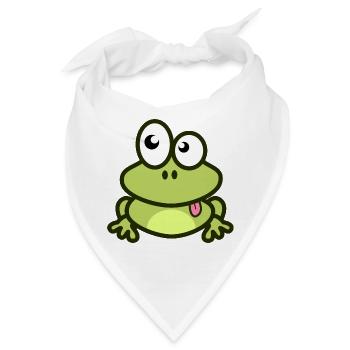 Lustiger Frosch in grün und Comic Stil - Bandana - Weiß - Vorne